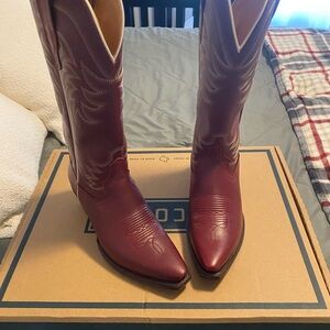 Tecovas Burgundy Heeled Boots